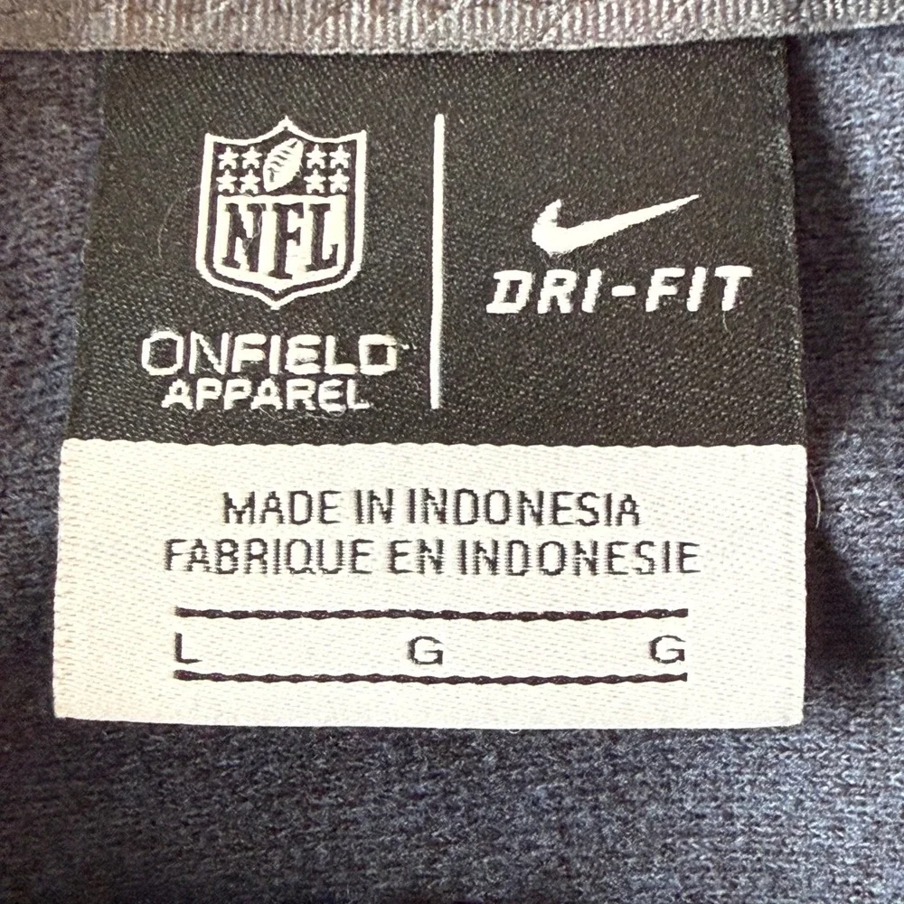 Nike Houston Texans NFL Onfield Dri-FIT Quarter Zip‎ Pullover Mens Large Grey